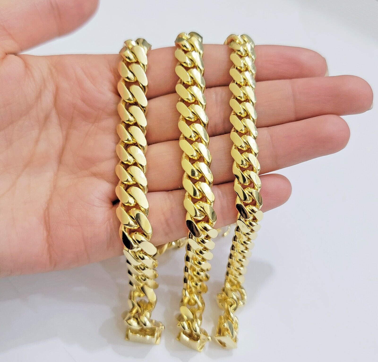 Real 14k Gold Bracelet Solid Miami Cuban Link 8mm 9mm 10mm 7.5" 8" 8.5 8.9" Inch - GoldenlinQ