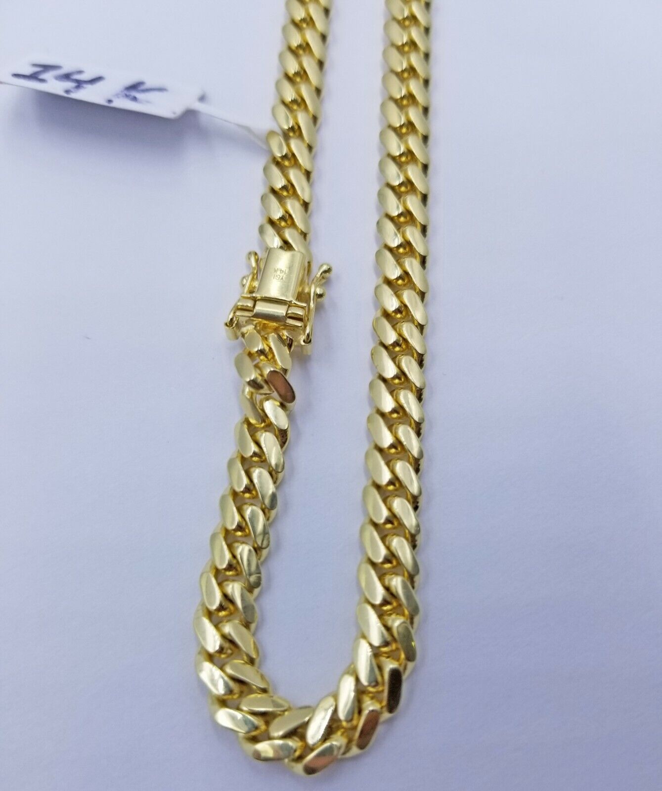 Real 14k Gold Chain Necklace Miami Cuban Link 28 Inch 6mm Mens Heavy SOLID 14KT - GoldenlinQ