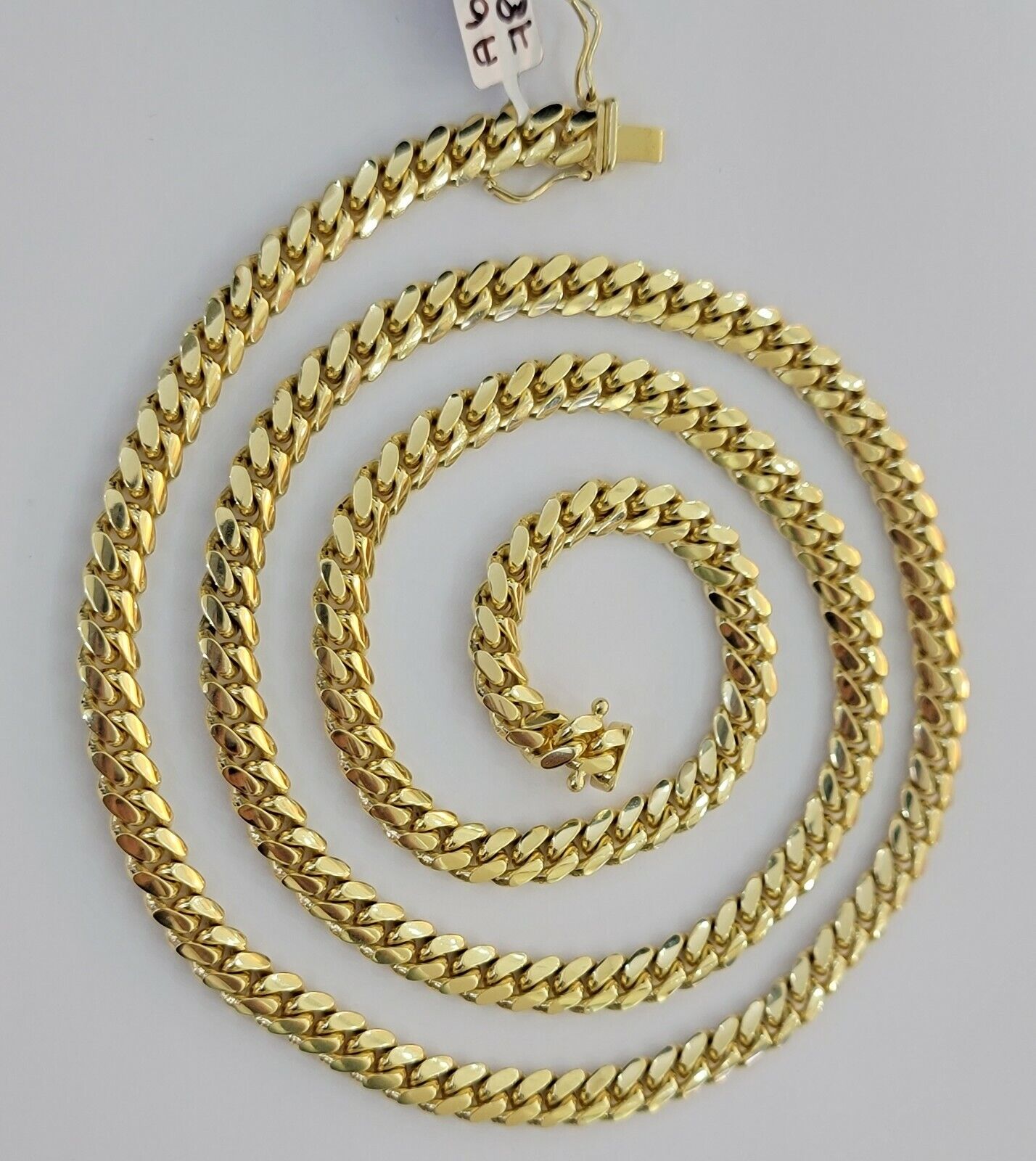Real 14k Gold Chain Necklace Miami Cuban Link 28 Inch 6mm Mens Heavy SOLID 14KT - GoldenlinQ