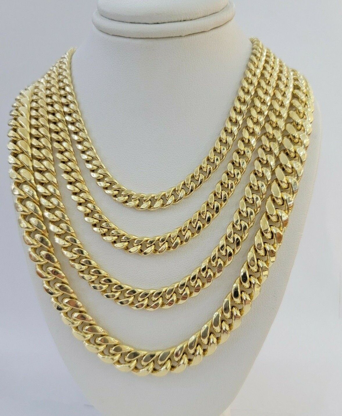 Real 14k Gold chain Necklace Miami Cuban Link 6mm - 9mm 8" - 30" Inch ,Strong, Men's - GoldenlinQ