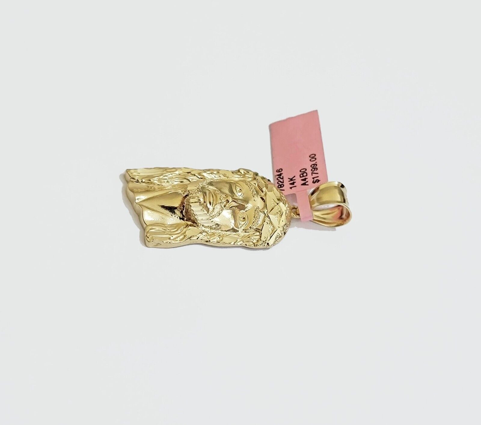 Real 14k Gold Charm Pendant Jesus Face for chains , Men Women, 14kt Yellow Gold - GoldenlinQ