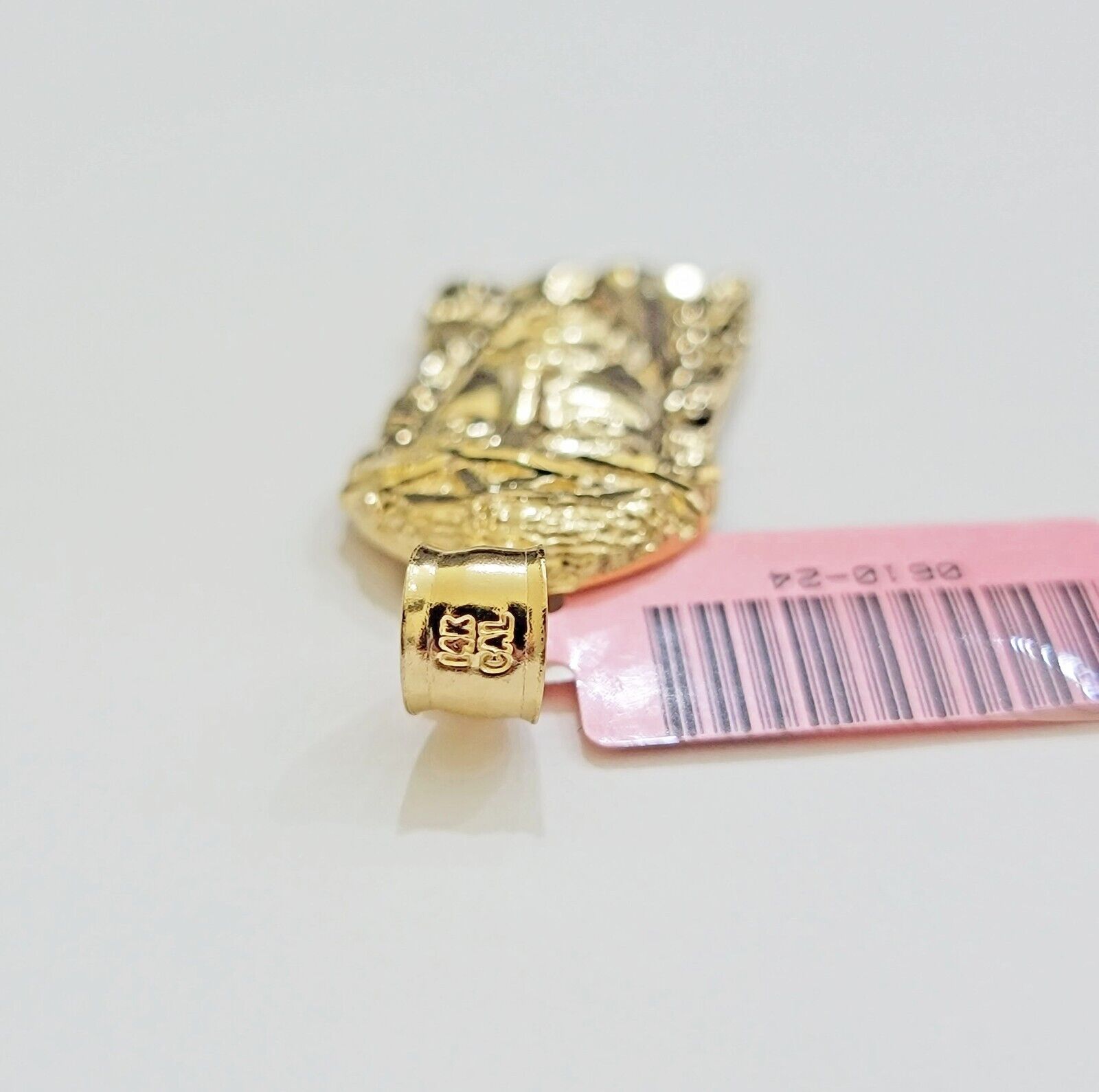 Real 14k Gold Charm Pendant Jesus Face for chains , Men Women, 14kt Yellow Gold - GoldenlinQ