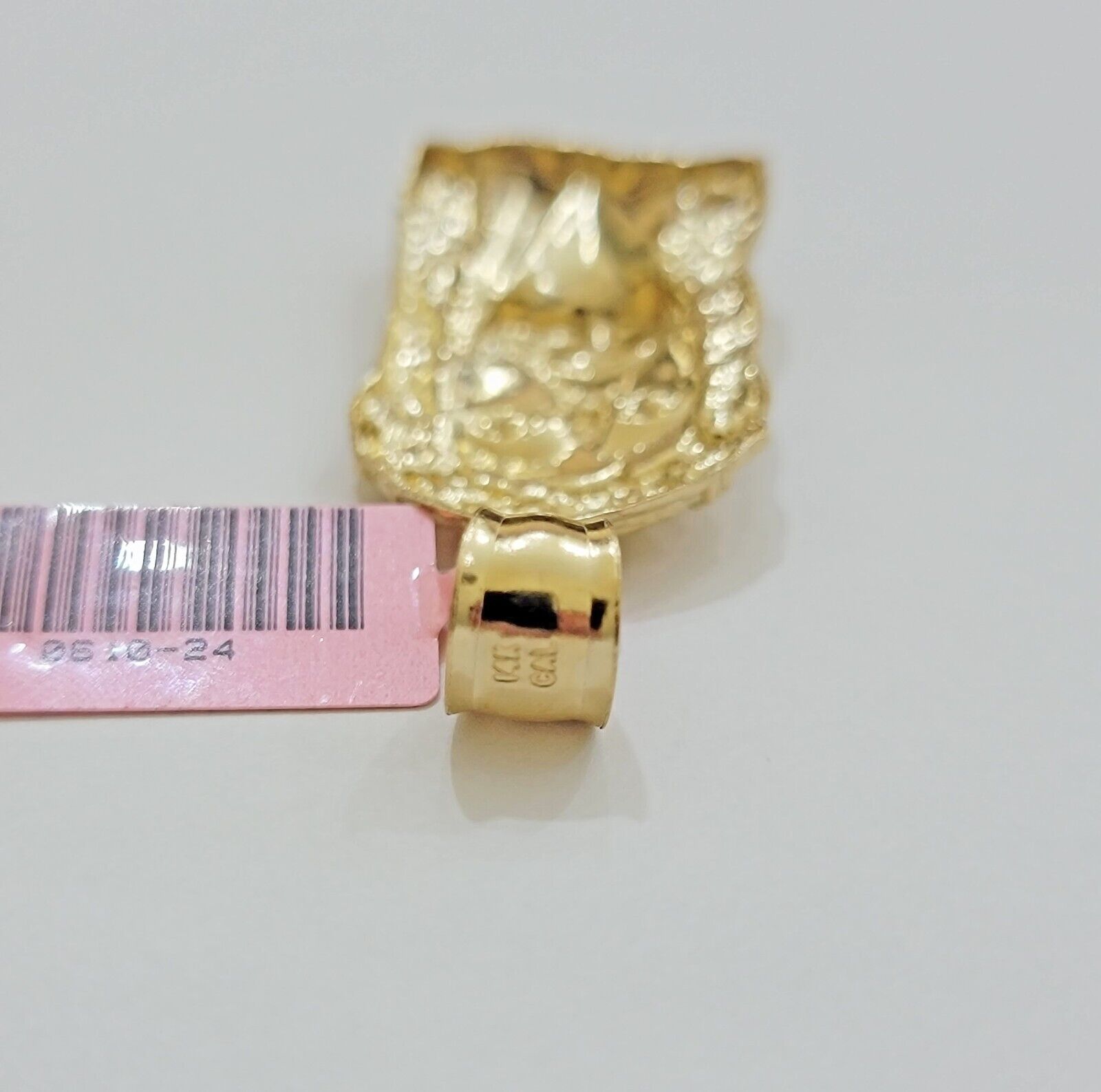 Real 14k Gold Charm Pendant Jesus Head 14kt Yellow Gold For Men Diamond Cuts - GoldenlinQ