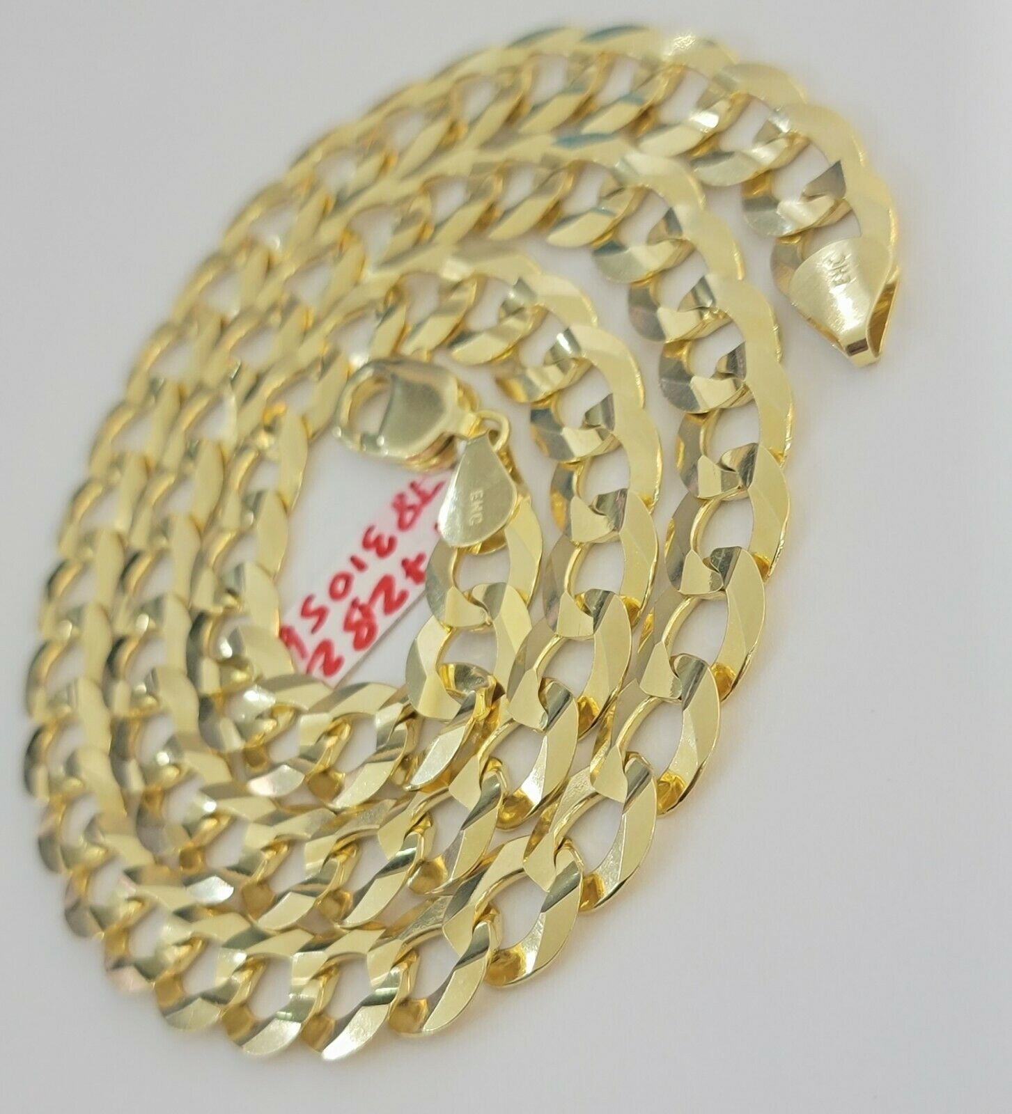 Real 14k Gold Cuban Curb Link Necklace Chain 11mm 22" - 30"14kt Yellow Gold,SOLID - GoldenlinQ