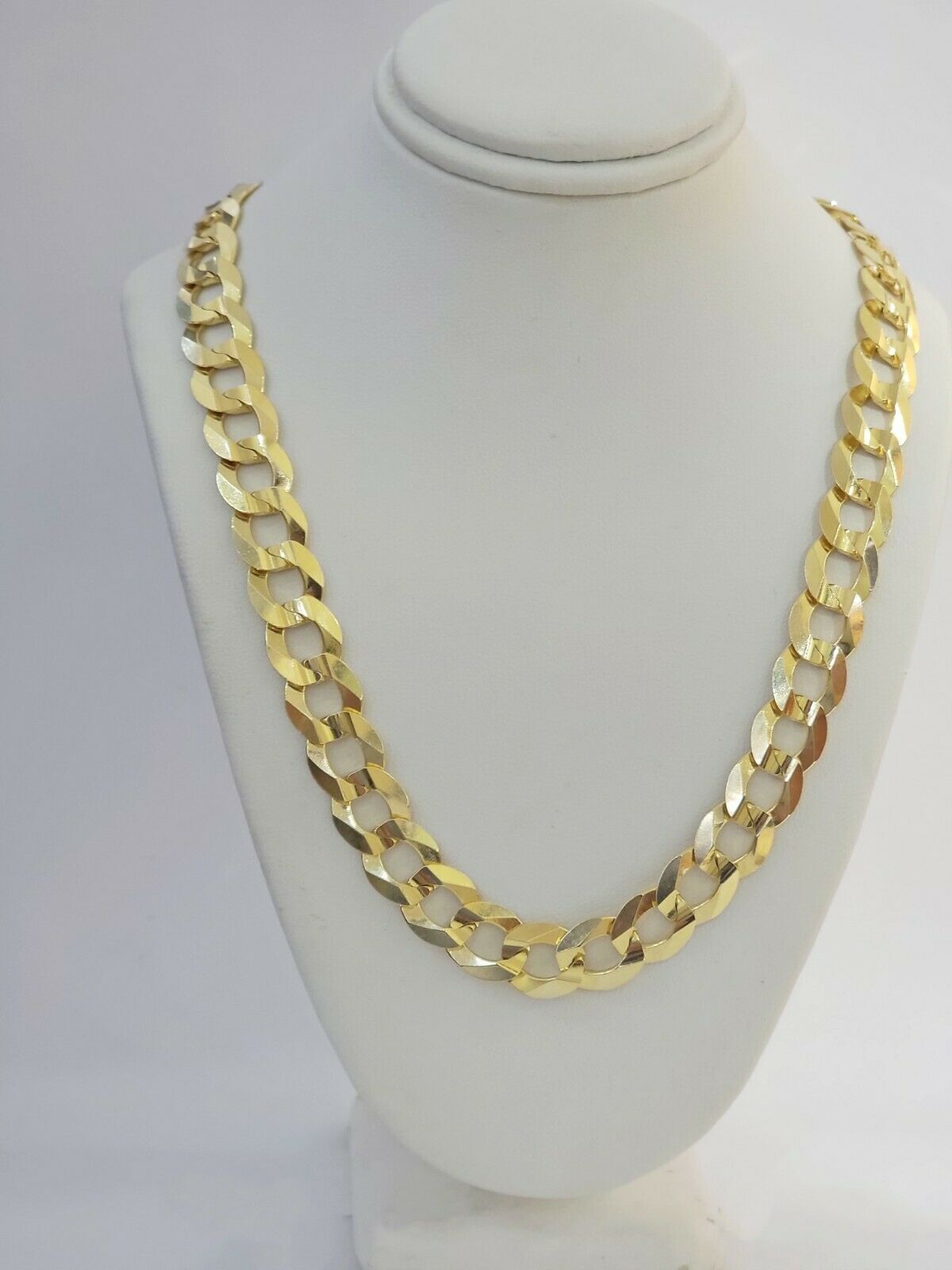 Real 14k Gold Cuban Curb Link Necklace Chain 11mm 22" - 30"14kt Yellow Gold,SOLID - GoldenlinQ