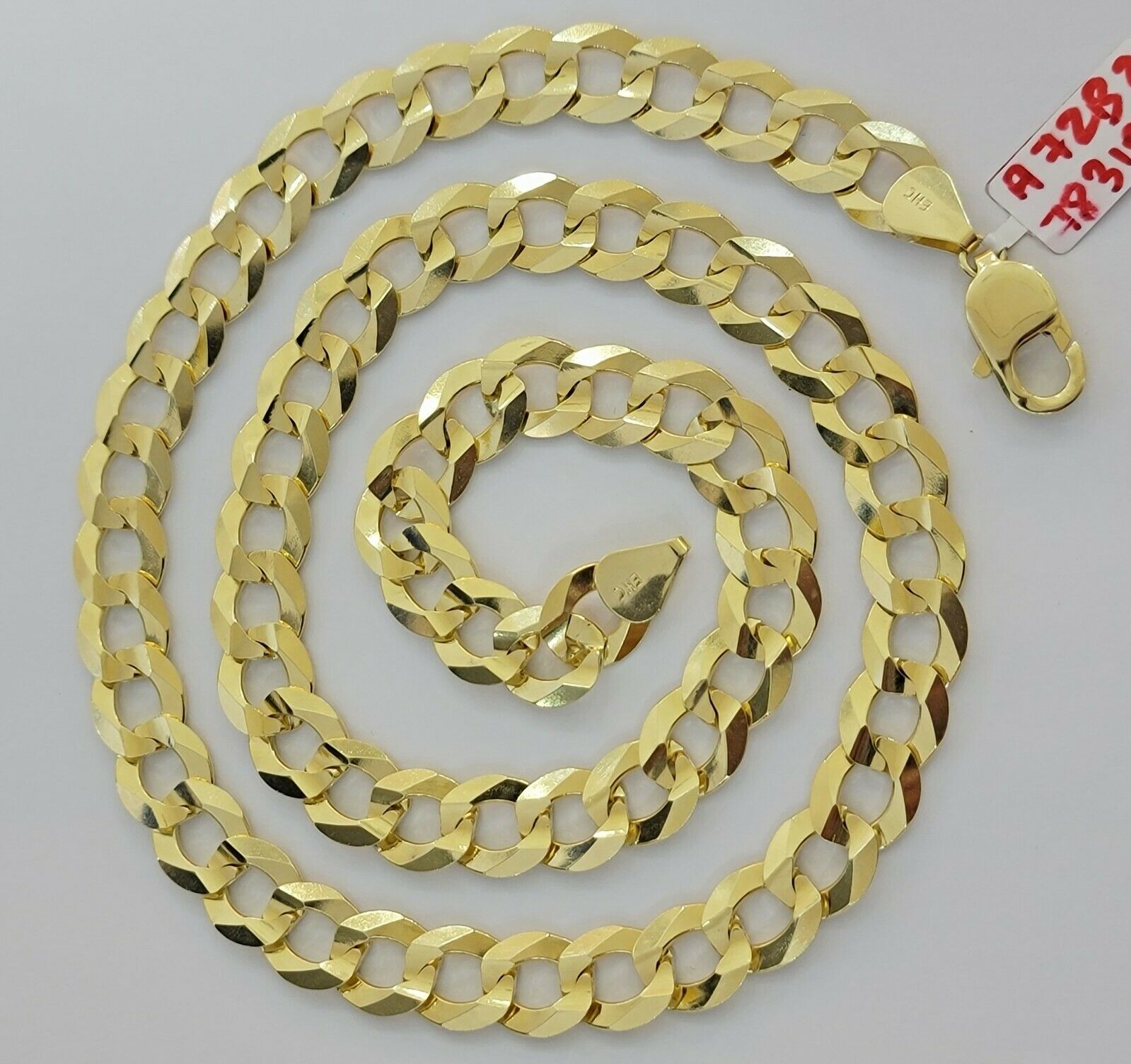 Real 14k Gold Cuban Curb Link Necklace Chain 11mm 22" - 30"14kt Yellow Gold,SOLID - GoldenlinQ