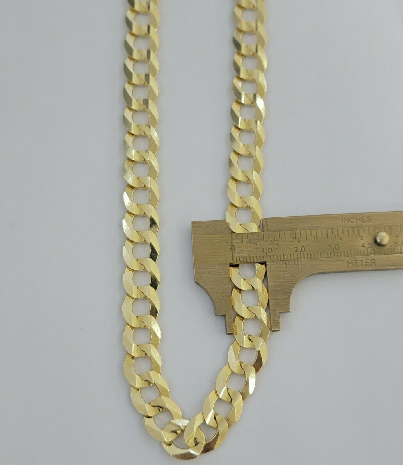 Real 14k Gold Cuban Curb Link Necklace Chain 11mm 22" - 30"14kt Yellow Gold,SOLID - GoldenlinQ