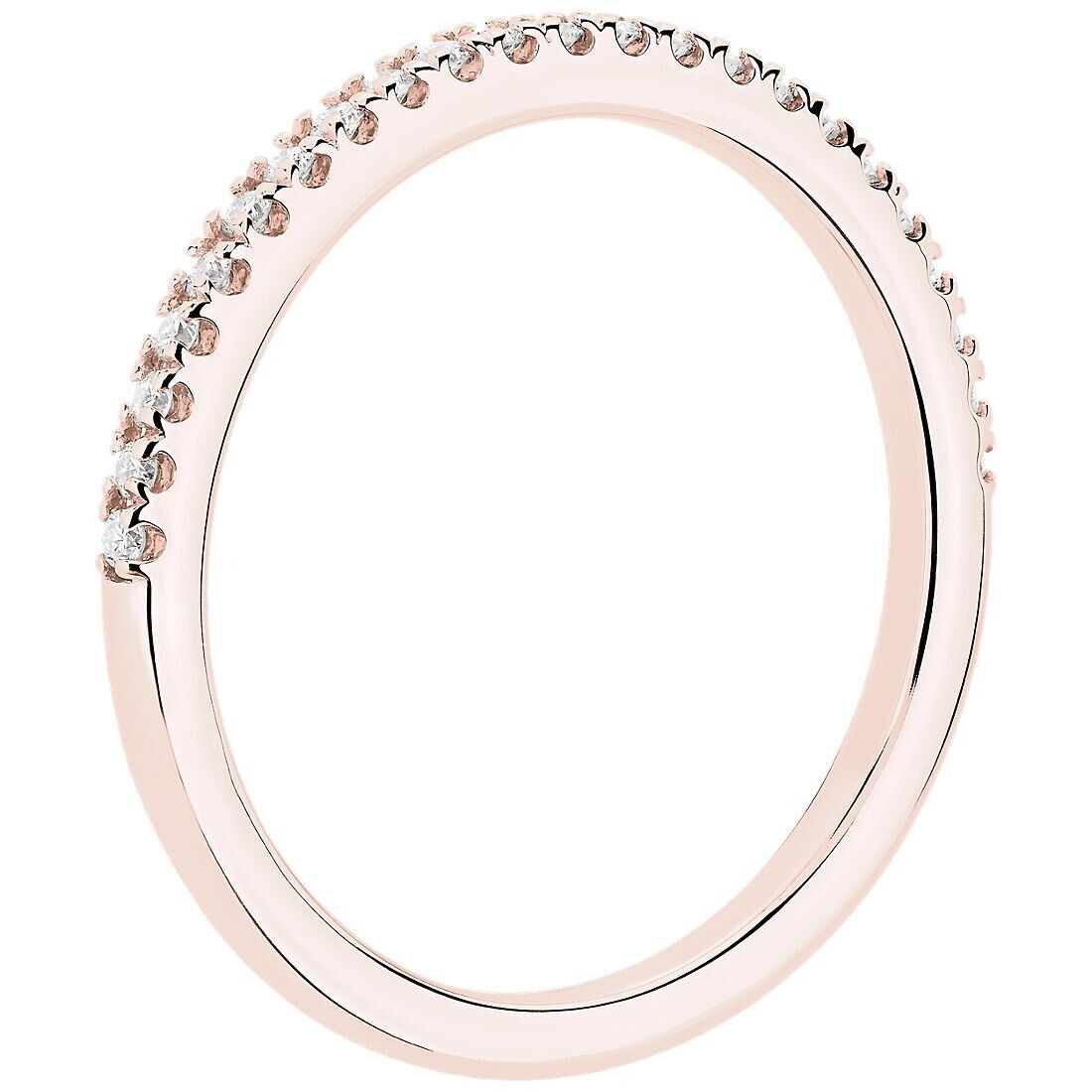 Real 14k Gold Ladies Diamond Ring 0.50CT Size 7 Rose Petite Micropav�� Band 14kt - GoldenlinQ