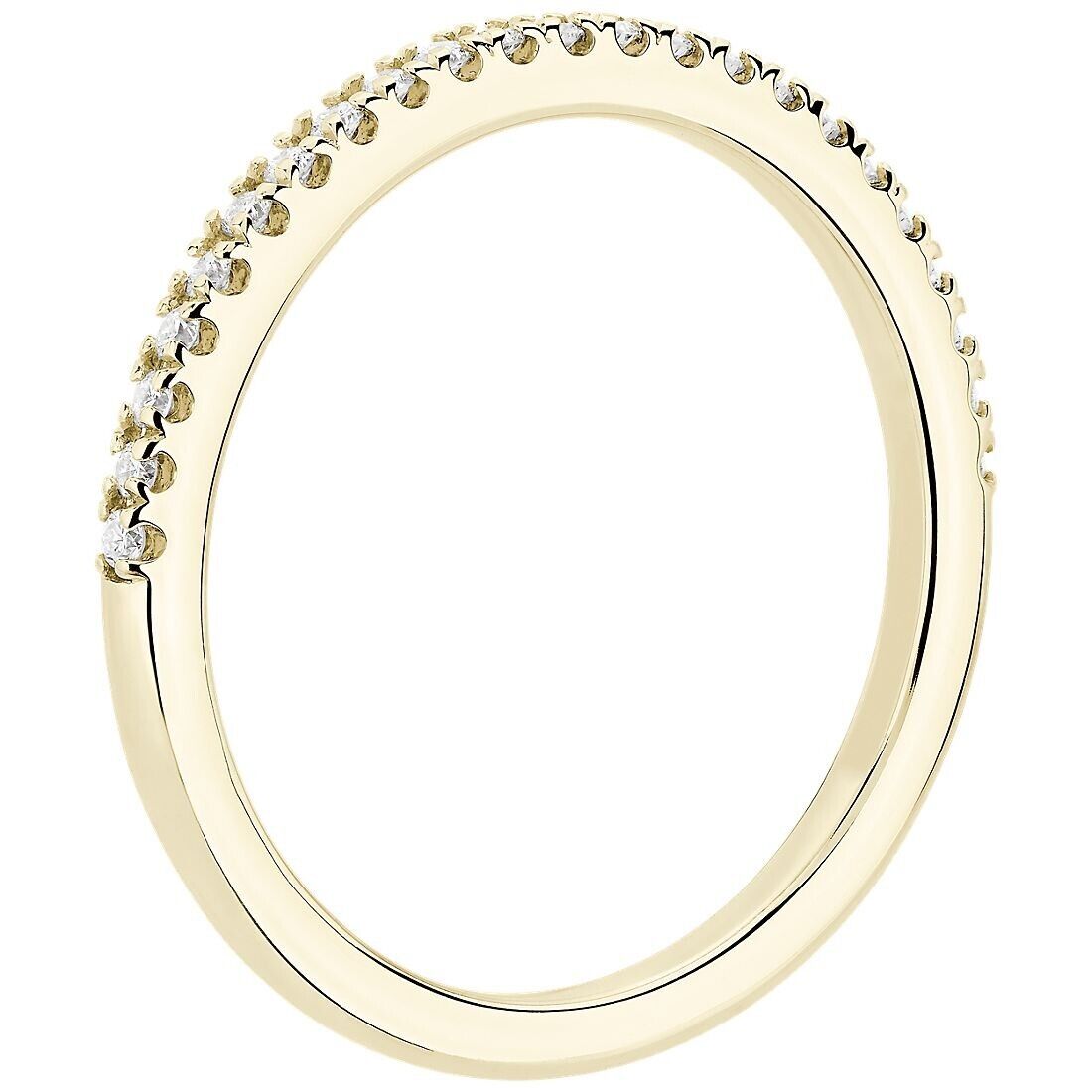 Real 14k Gold Ladies Diamond Ring 0.50CT Size 7 Yellow Petite Micropav�� Band - GoldenlinQ