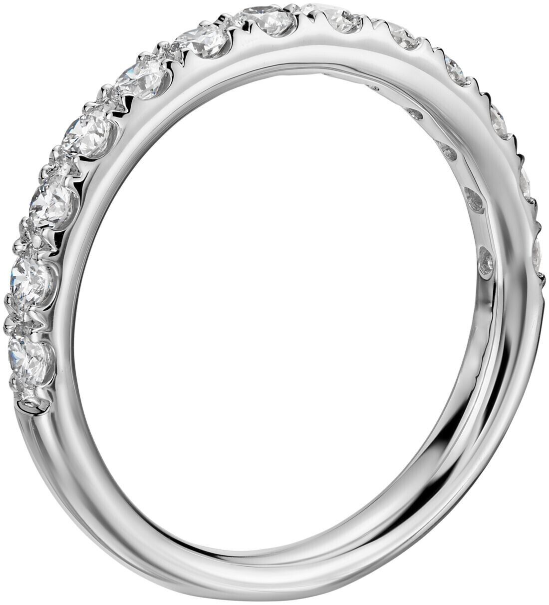 Real 14k Gold Ladies Diamond Ring 2CT Size 7 White Riviera Pav�� Wedding Band - GoldenlinQ