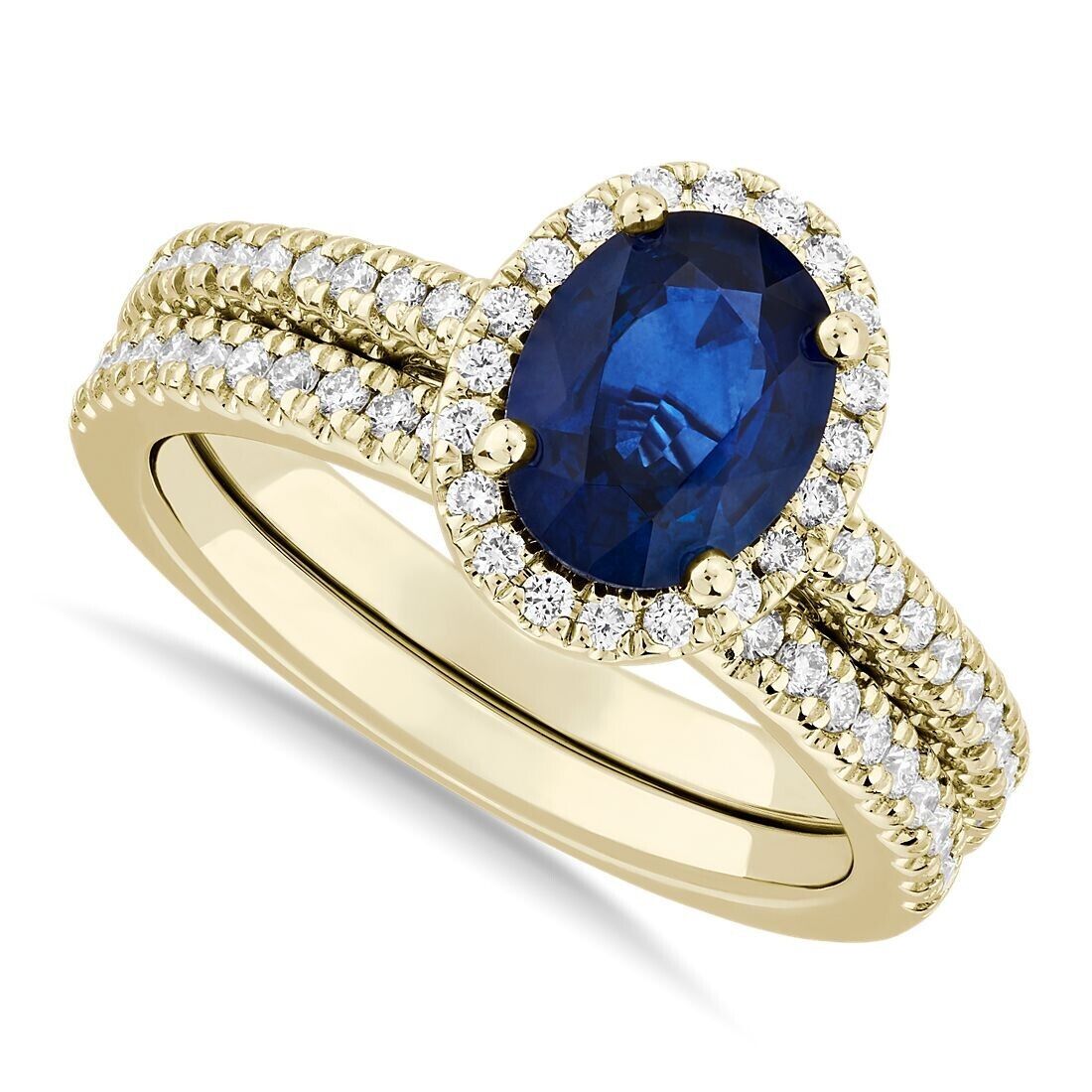 Real 14k Gold Ladies Diamond Ring 2CT Size 7 Yellow Riviera Pav�� Wedding Band - GoldenlinQ