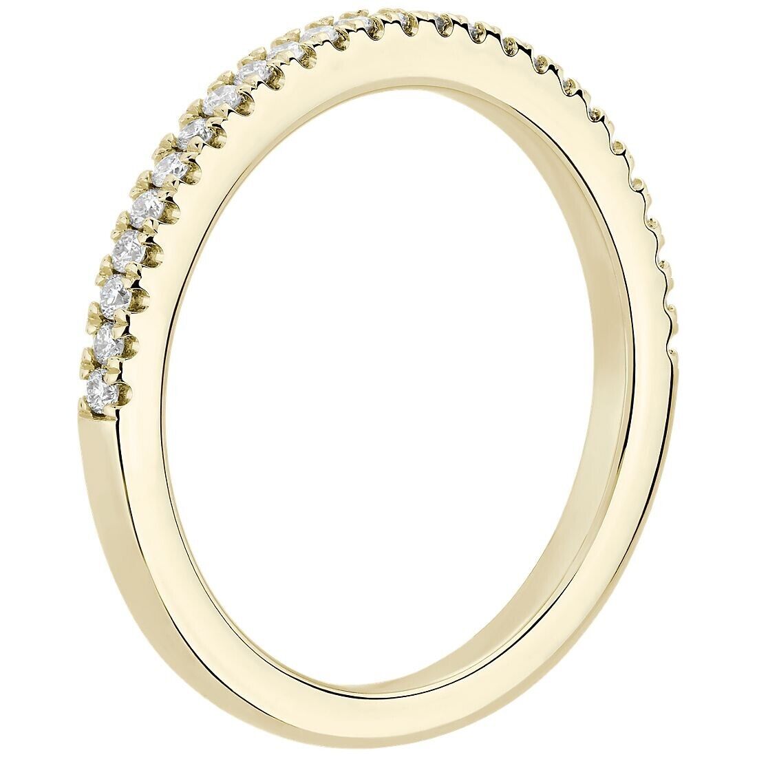 Real 14k Gold Ladies Diamond Ring 2CT Size 7 Yellow Riviera Pav�� Wedding Band - GoldenlinQ