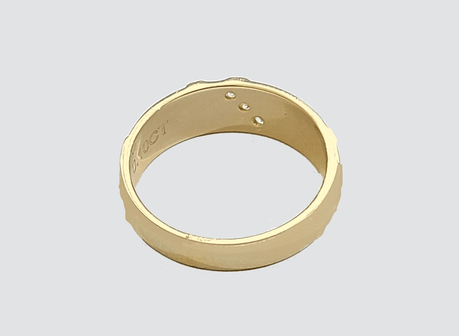 Real 14k Gold Men's Ring size 10.5 14kt Yellow gold, Wedding Band Diamond - GoldenlinQ