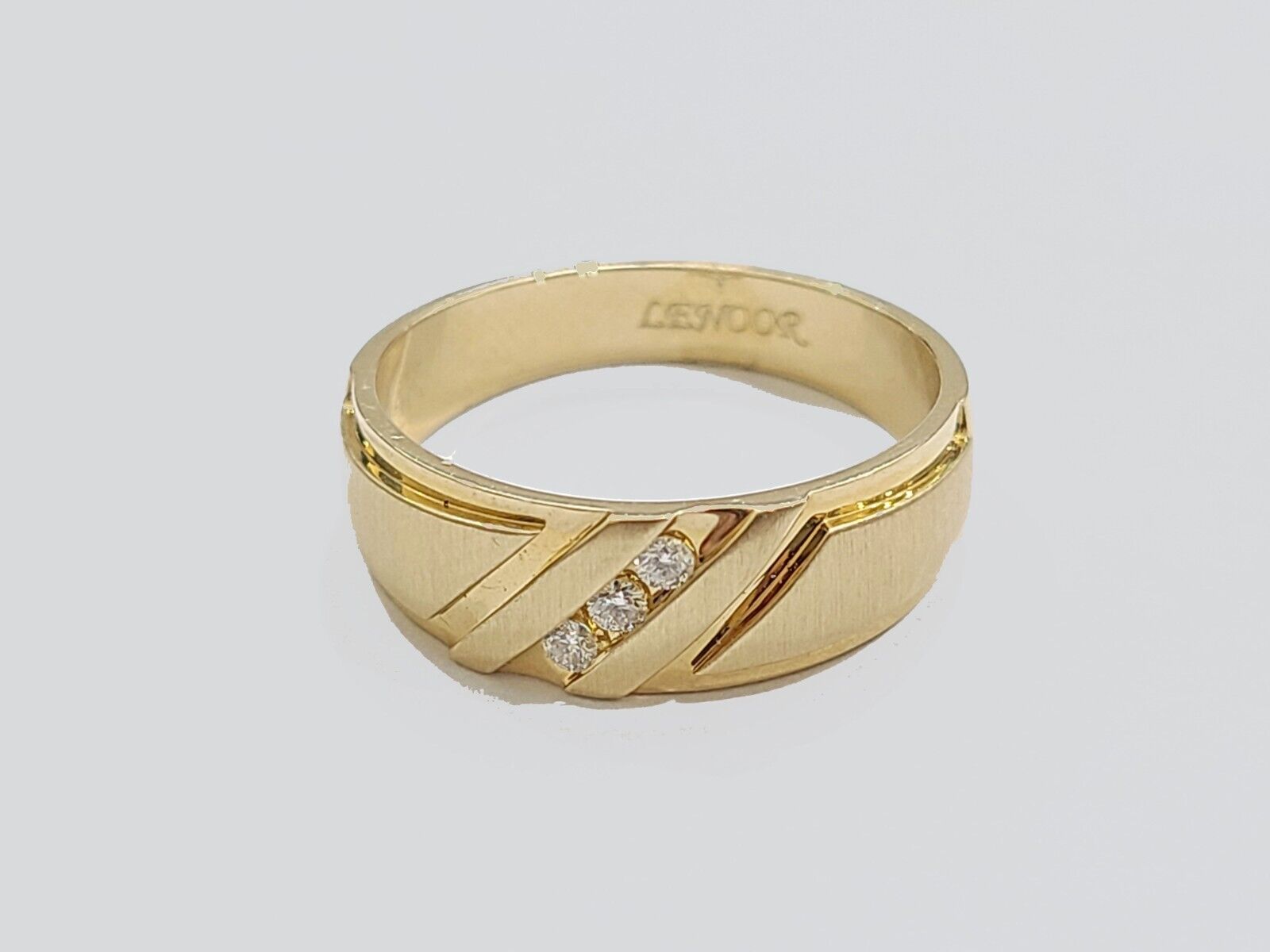 Real 14k Gold Men's Ring size 10.5 14kt Yellow gold, Wedding Band Diamond - GoldenlinQ