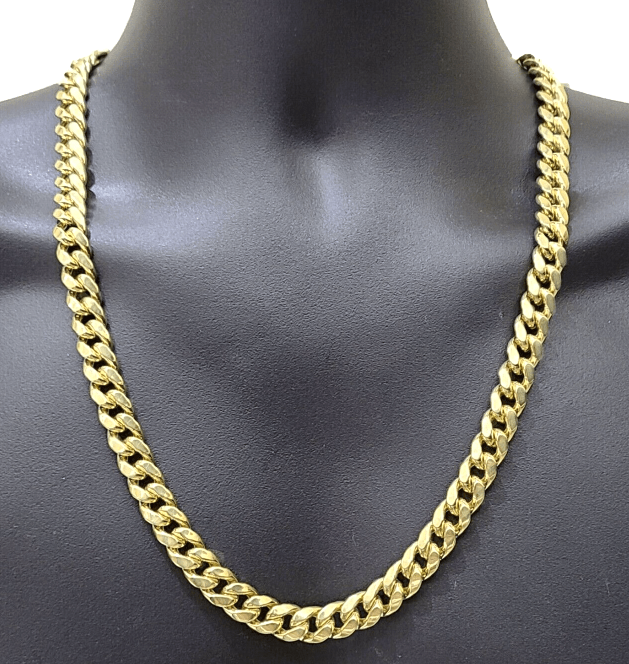 REAL 14k Gold Miami Cuban Link 26" Mens Necklace 9mm Box Clasp 14 KT Yellow Gold - GoldenlinQ