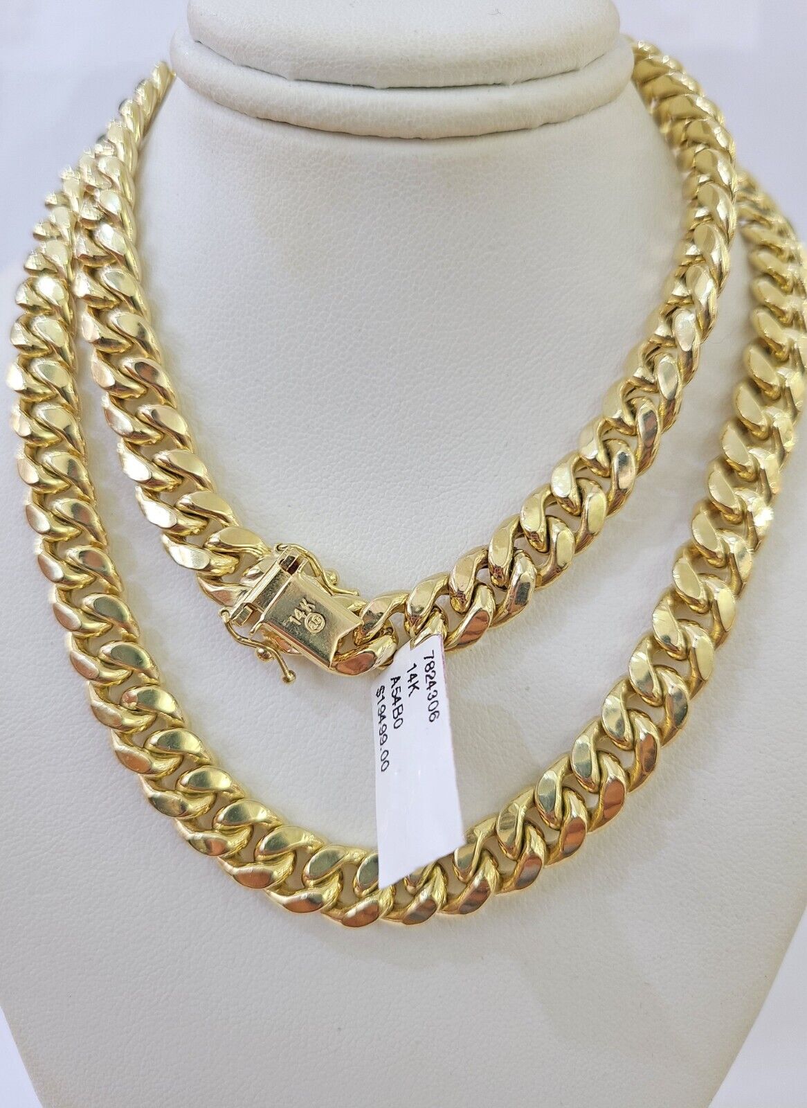 Real 14k Gold Miami Cuban Link Chain Necklace 9mm 24 inches Box lock 14kt - GoldenlinQ