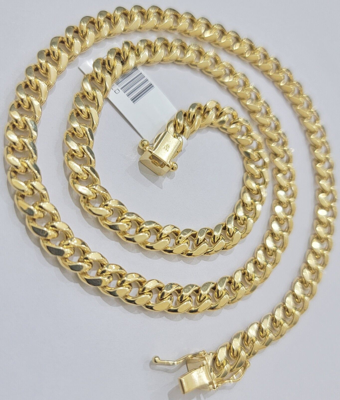 Real 14k Gold Necklace Miami Cuban Link chain 6mm 18" - 28" Strong, 14kt Yellow - GoldenlinQ