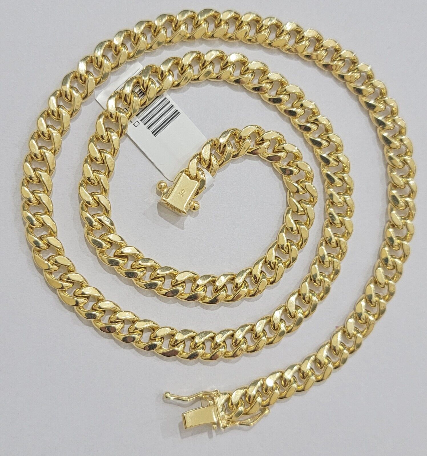 Real 14k Gold Necklace Miami Cuban Link chain 6mm 18" - 28" Strong, 14kt Yellow - GoldenlinQ
