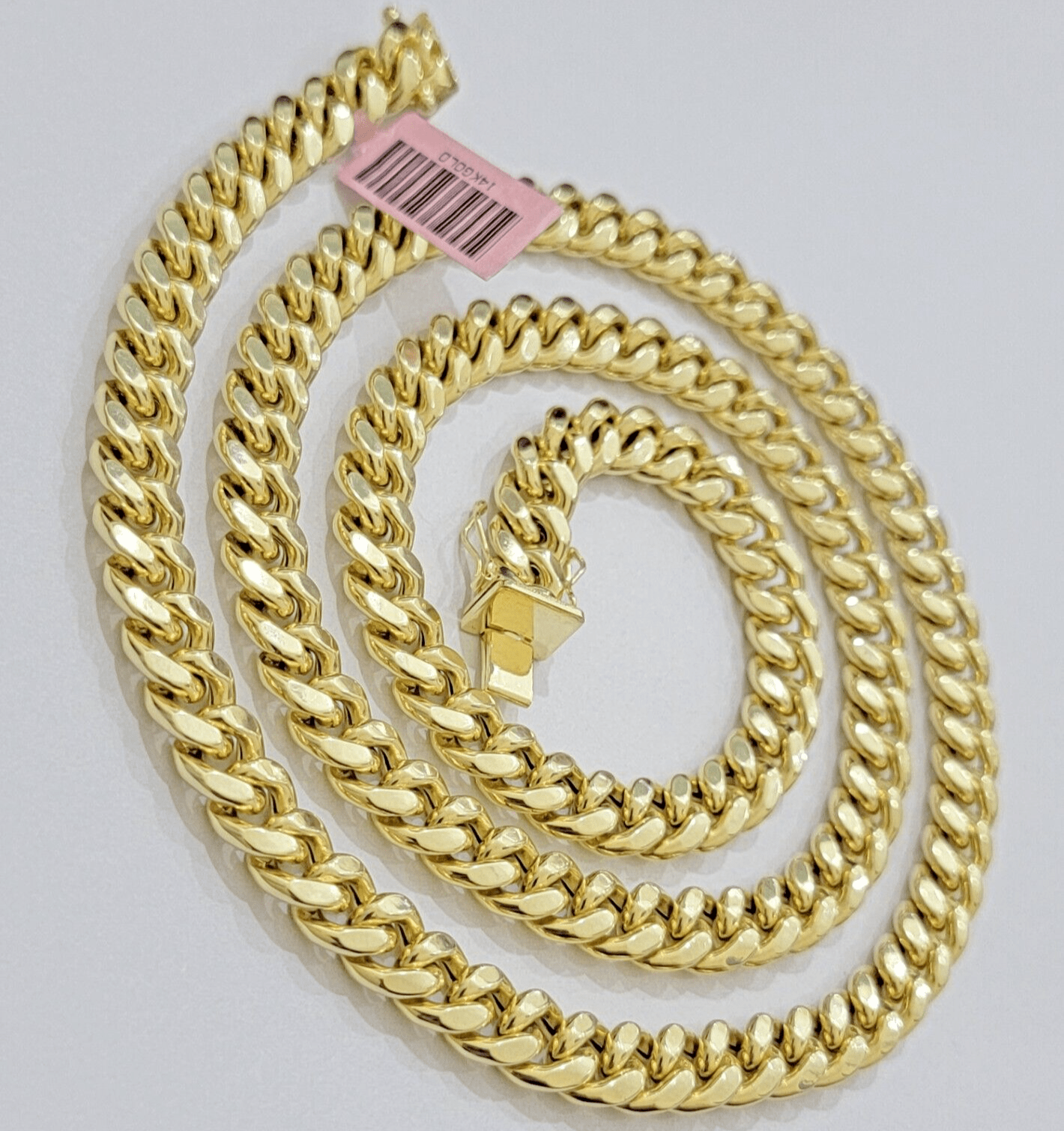 Real 14k Mens Chain Miami Cuban Link Necklace 22" 9mm 14KT Mens Real Gold Sale - GoldenlinQ