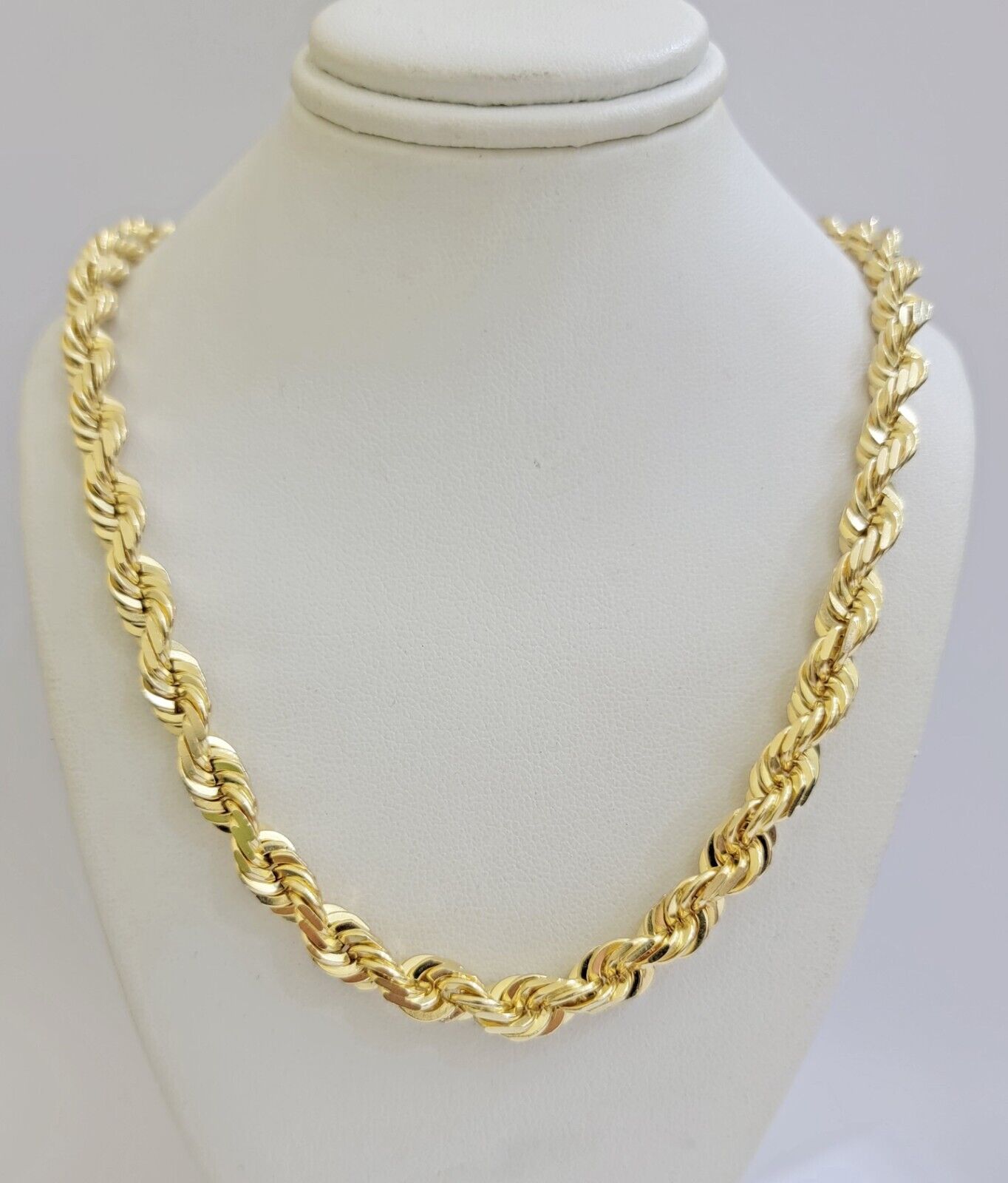 Real 14k Rope Chain Necklace 7mm Mens 14kt Yellow Gold 18 in - 30 inch SOLID - GoldenlinQ