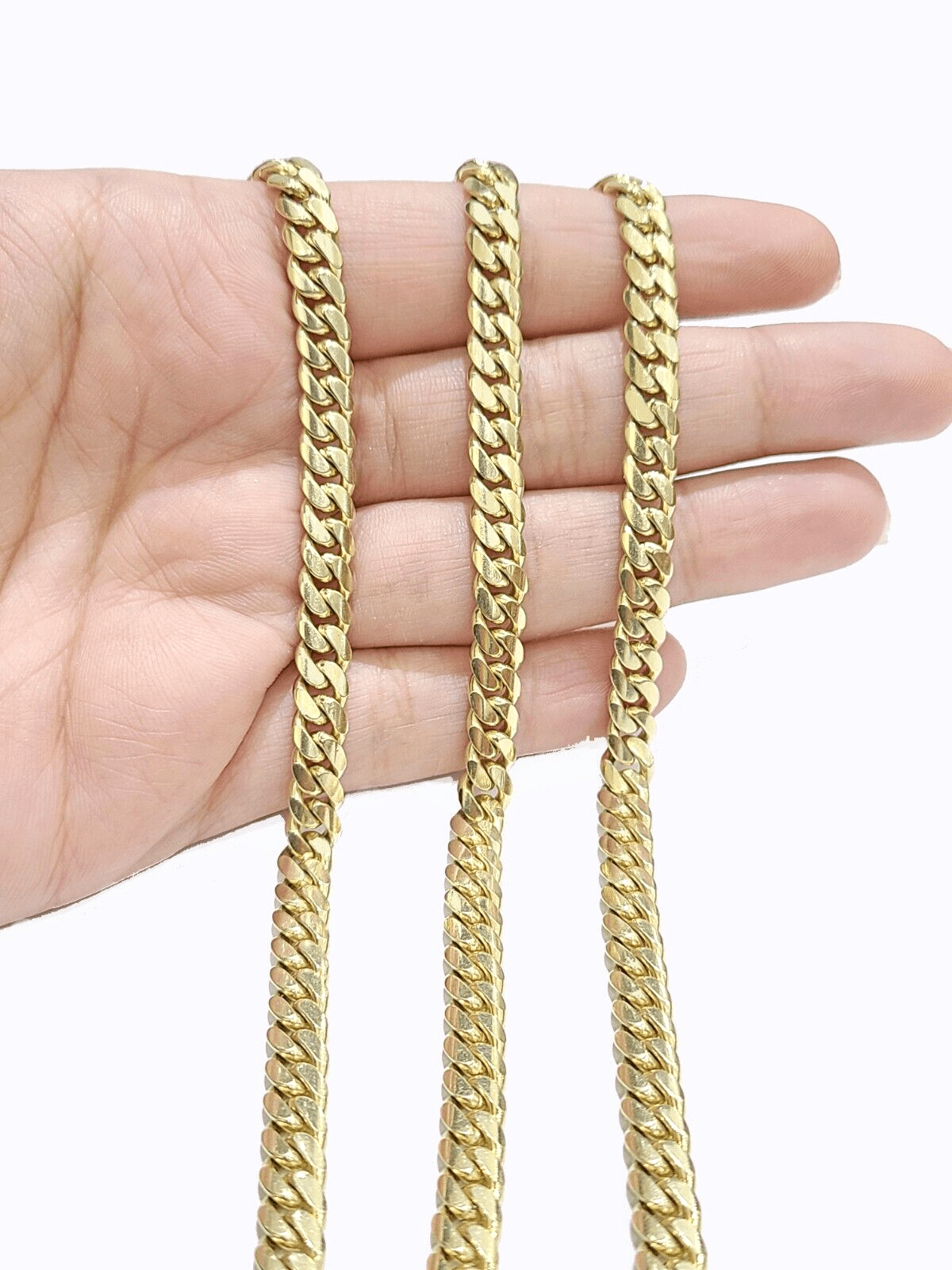 Real 14k Solid Yellow Gold Necklace Miami Cuban Chain 6mm 24" inch Unisex Chain - GoldenlinQ