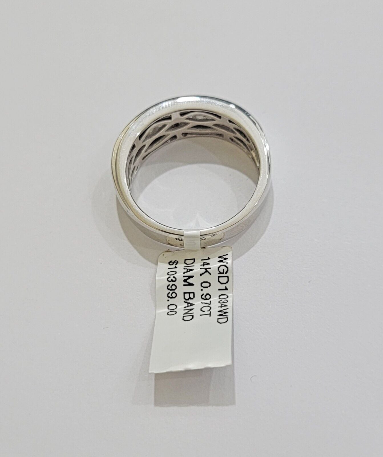 Real 14k White Diamond Ring Mens Band 0.97 Ct PrincessCut Wedding Engagement - GoldenlinQ