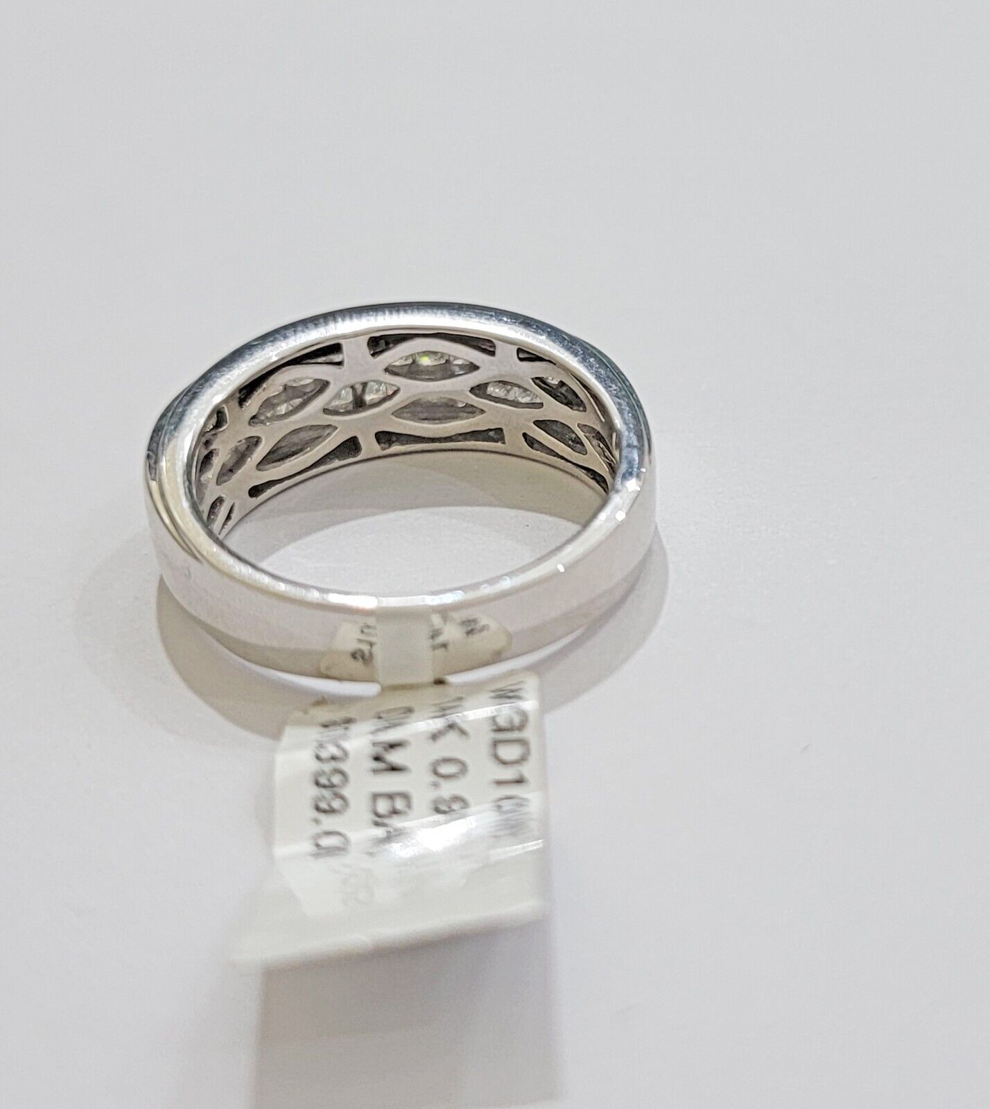 Real 14k White Diamond Ring Mens Band 0.97 Ct PrincessCut Wedding Engagement - GoldenlinQ