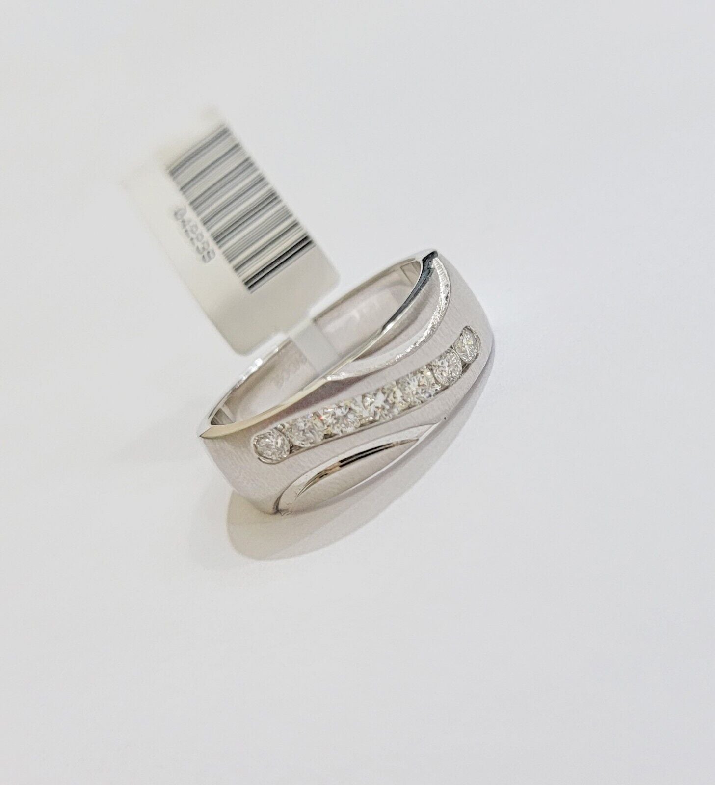 Real 14k White Diamond Ring Mens Band 1/2 Ct Round Cut Wedding Engagement Sizabl - GoldenlinQ