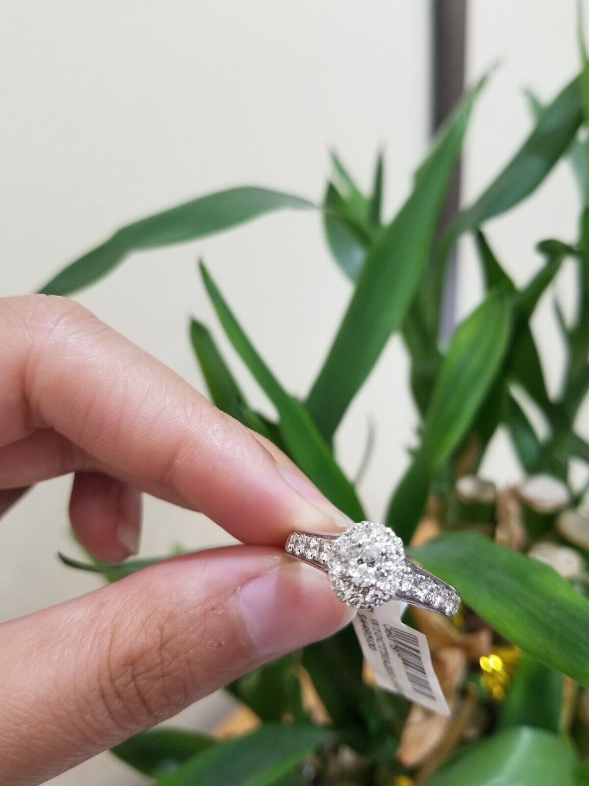 REAL 14k White Gold 1.34 CT Diamonds Ladies Ring Women Size 7 Engagement Wedding - GoldenlinQ