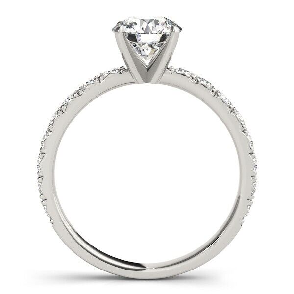 Real 14k White Gold IGI Certified 1.25CT Lab Created Diamond Ring Round Shaped - GoldenlinQ