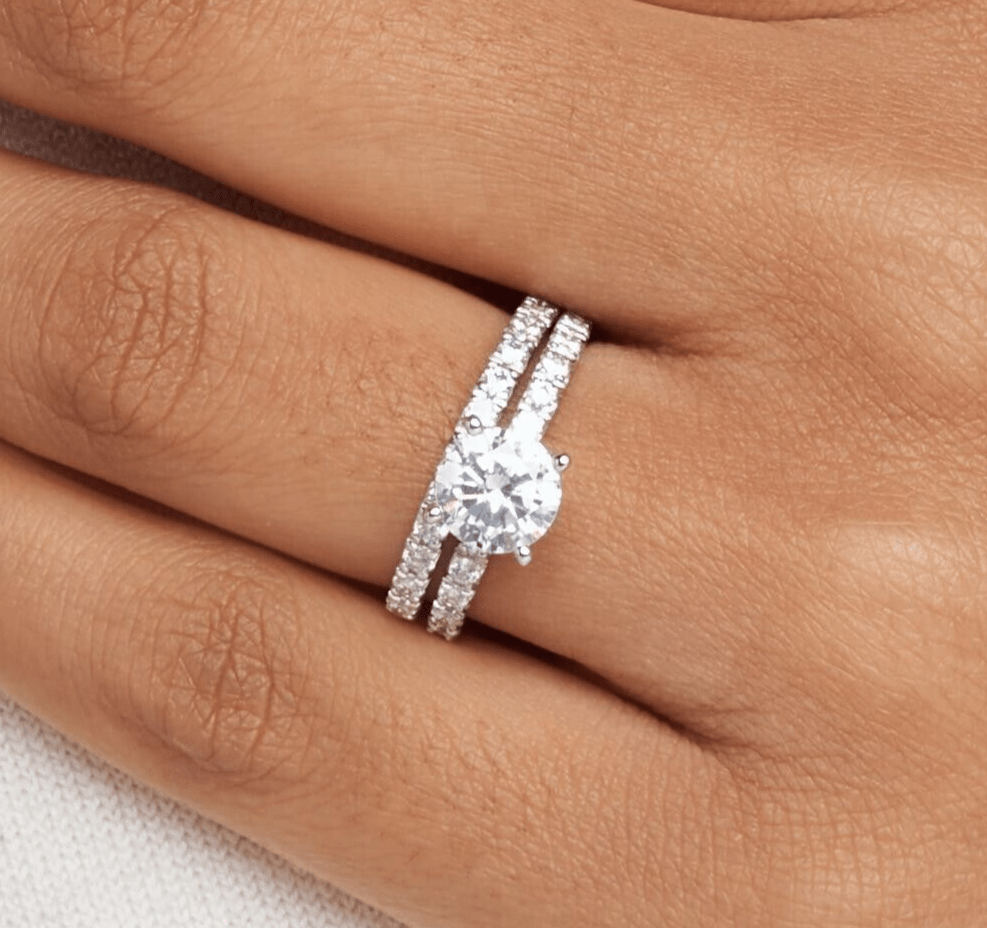 Real 14k White Gold IGI Certified 1.25CT Lab Created Diamond Ring Round Shaped - GoldenlinQ