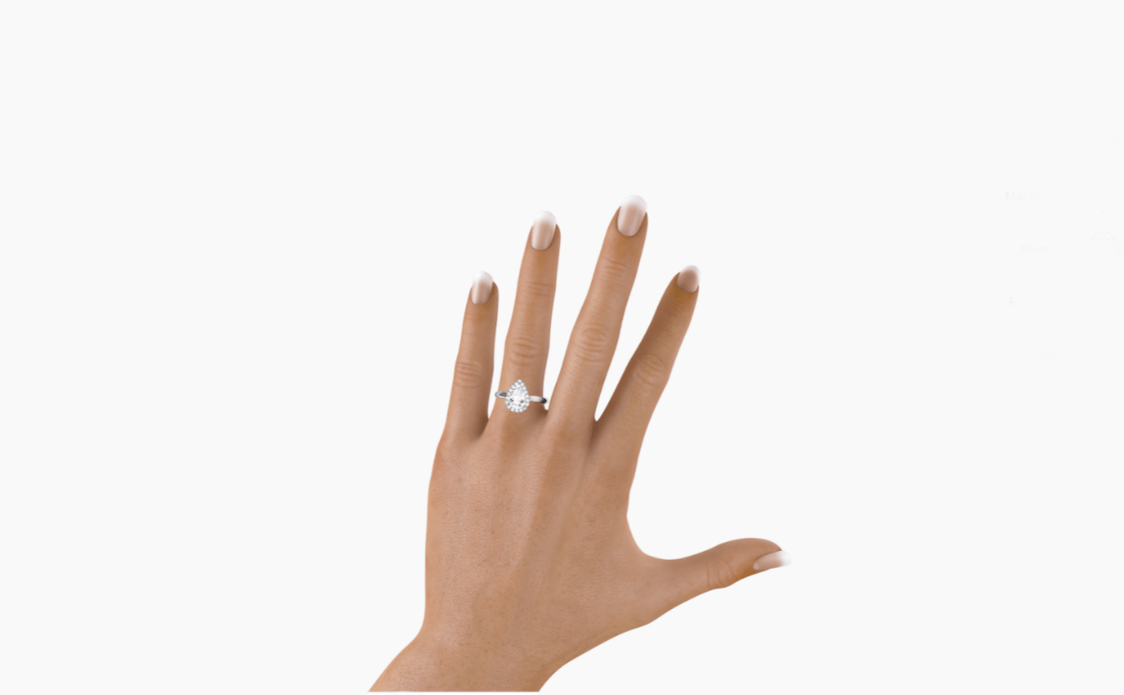 Real 14k White Gold IGI Certified 1.25CT Lab Created VS Diamond Ring Pear Shaped - GoldenlinQ