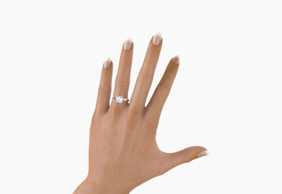 Real 14k White Gold IGI Certified 2CT Lab Created VS Diamond Ring Asscher Cut - GoldenlinQ