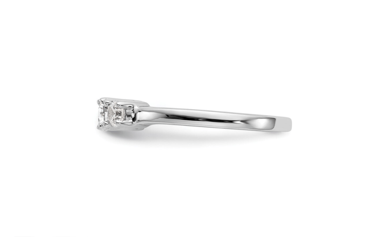 Real 14k White Gold IGI Certified 3 Diamond Ring 3CT Lab Grown Round VS Clarity - GoldenlinQ