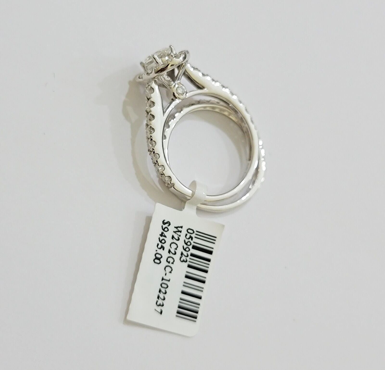 Real 14k White Gold Ring 2CT Diamond Engagement Wedding SET Ladies Women Genuine - GoldenlinQ