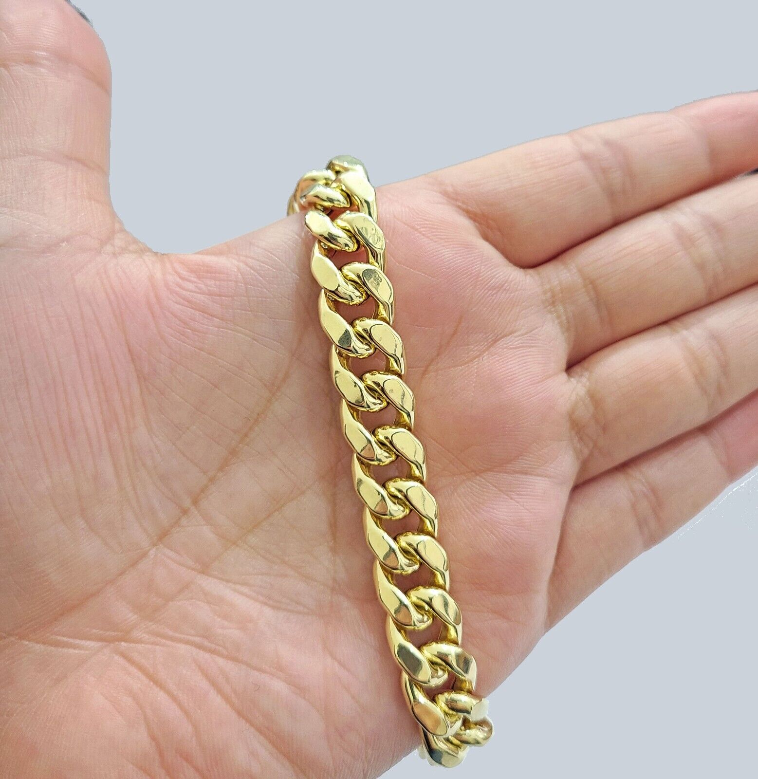 Real 14k Yellow Gold 11mm Miami Cuban Link Bracelet 8.5 ''inch 14kt Unisex - GoldenlinQ