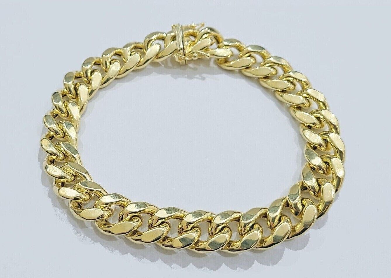 Real 14k Yellow Gold 11mm Miami Cuban Link Bracelet 8.5 ''inch 14kt Unisex - GoldenlinQ