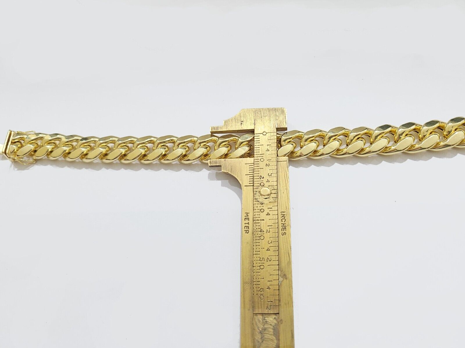 Real 14k Yellow Gold 13mm Miami Cuban Bracelet 9" inch 14kt Unisex Men Women - GoldenlinQ