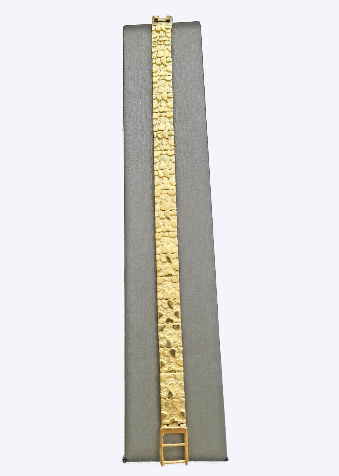 Real 14k Yellow Gold 9mm Nugget Bracelet 8.5" inch 14kt Unisex Men Women - GoldenlinQ