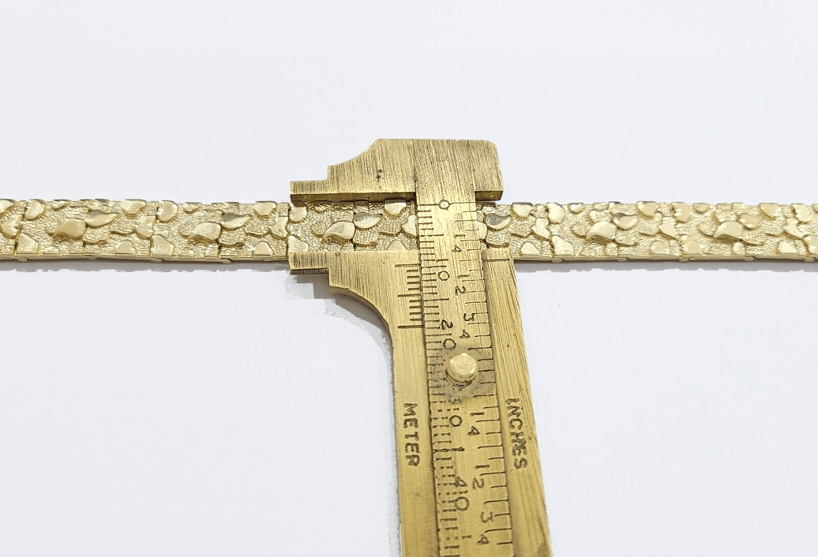 Real 14k Yellow Gold 9mm Nugget Bracelet 8.5" inch 14kt Unisex Men Women - GoldenlinQ