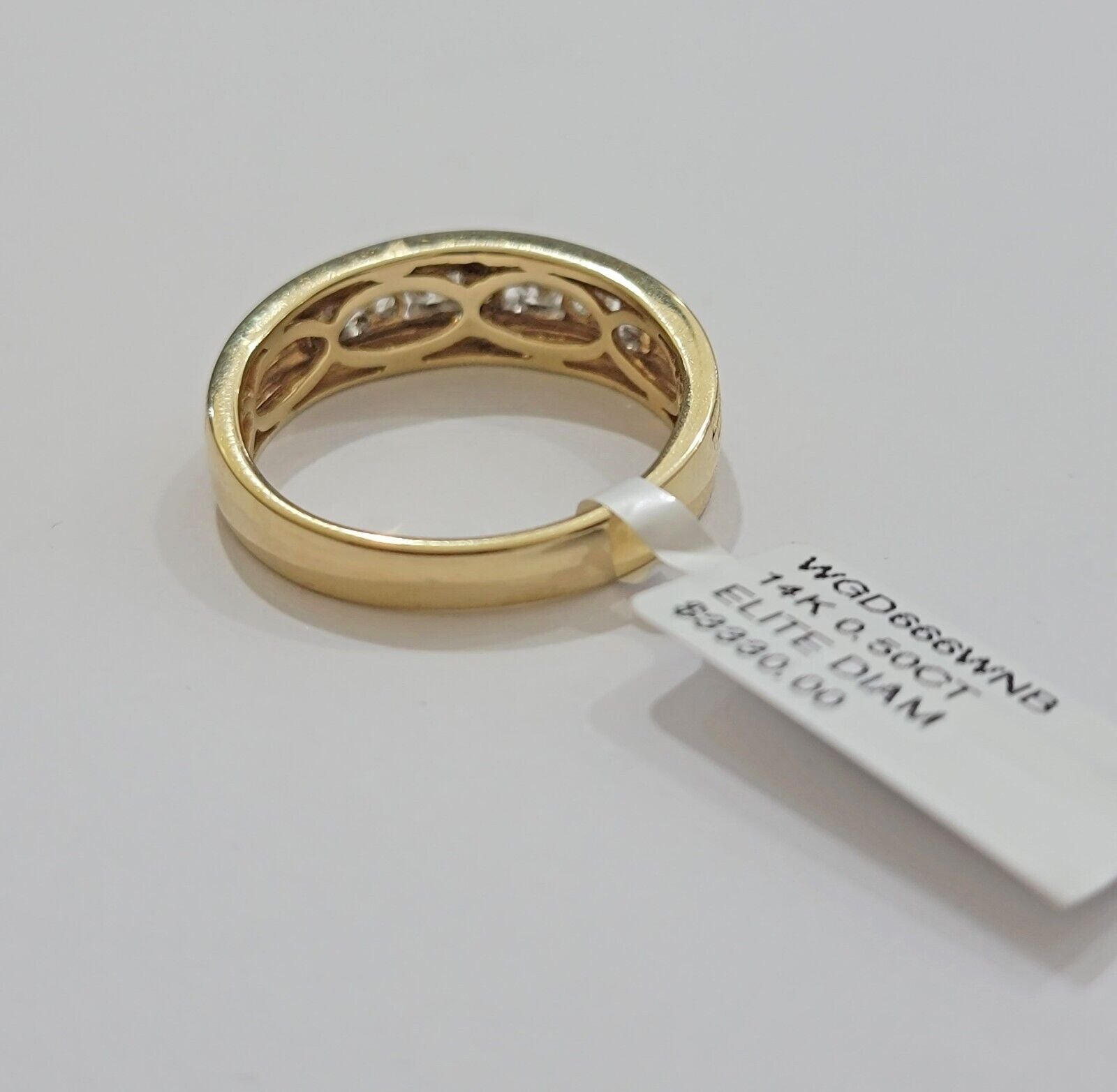 Real 14k Yellow Gold Band 1/2 CT Diamonds Men's Wedding Engagement Ring Size 10 - GoldenlinQ