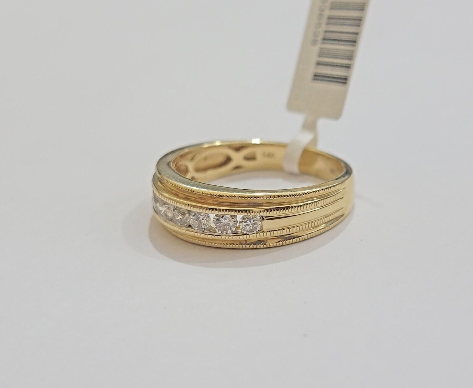 Real 14k Yellow Gold Band 1/2 CT Diamonds Men's Wedding Engagement Ring Size 10 - GoldenlinQ