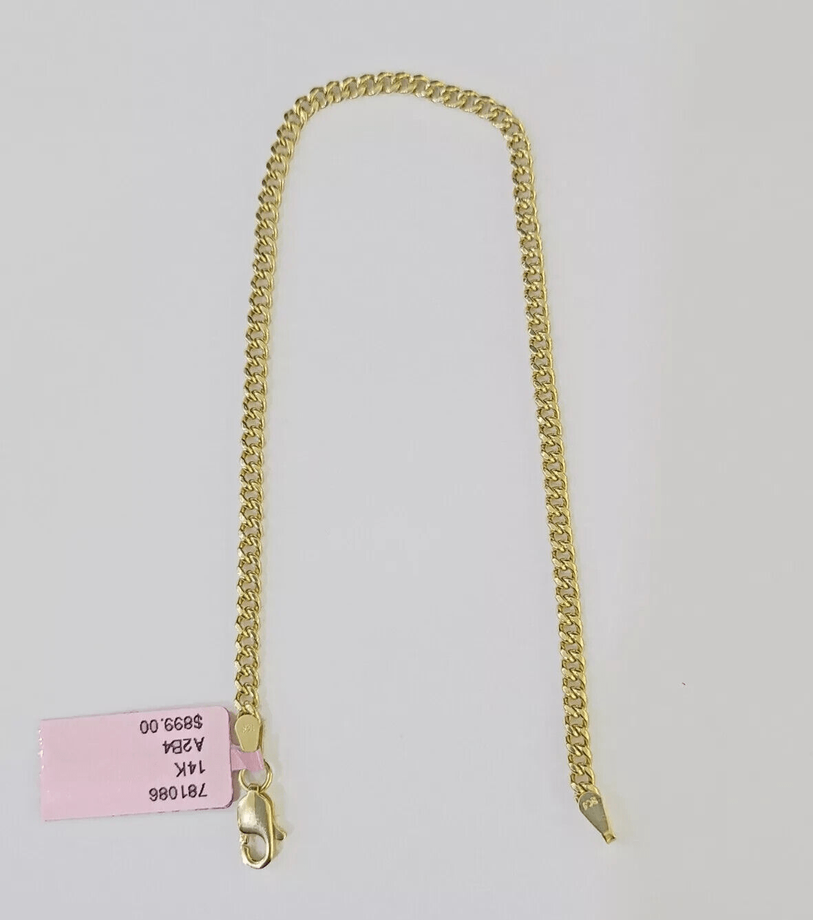 Real 14k Yellow Gold Bracelet 8 inch Miami Cuban Link 3mm 14kt For Women Ladies - GoldenlinQ