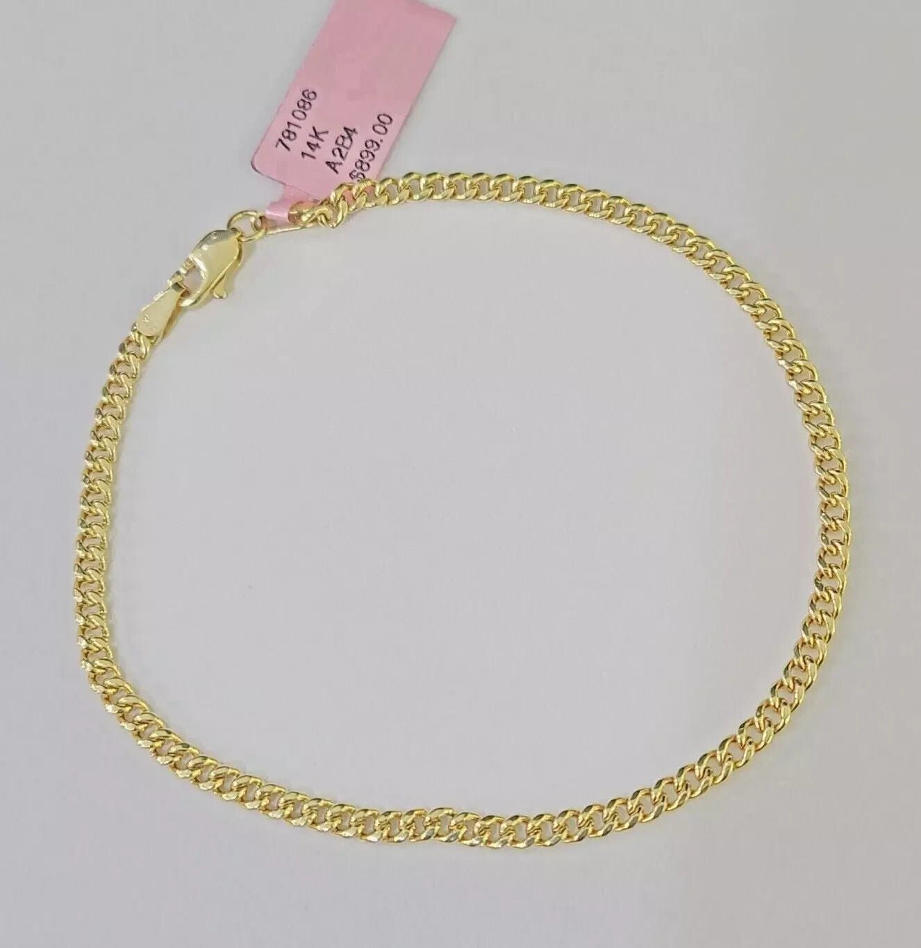 Real 14k Yellow Gold Bracelet 8 inch Miami Cuban Link 3mm 14kt For Women Ladies - GoldenlinQ
