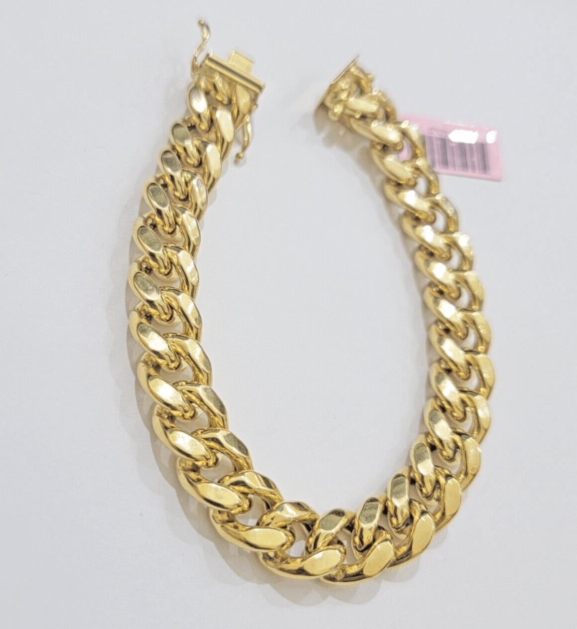 Real 14k Yellow Gold Bracelet 8 Inch Miami Cuban Link Box Clasp For Men's 14KT - GoldenlinQ
