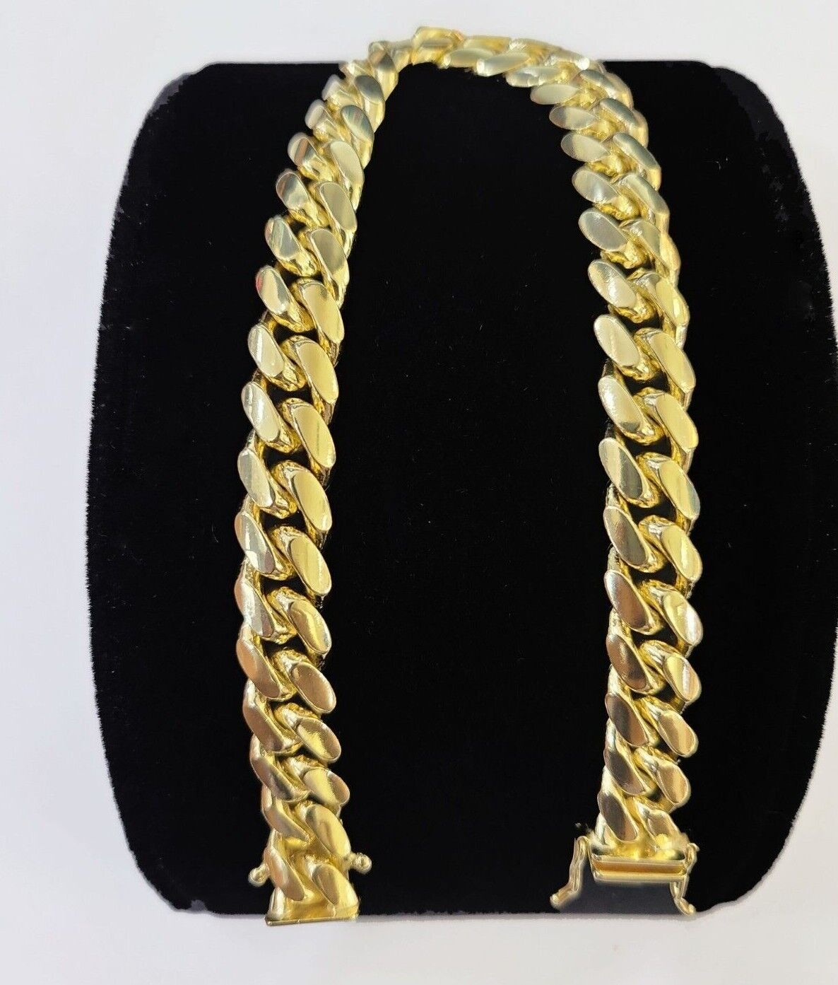 Real 14k Yellow Gold Bracelet 8mm Miami Cuban Link 7.5 - 9 Inch Mens 14kt SOLID - GoldenlinQ