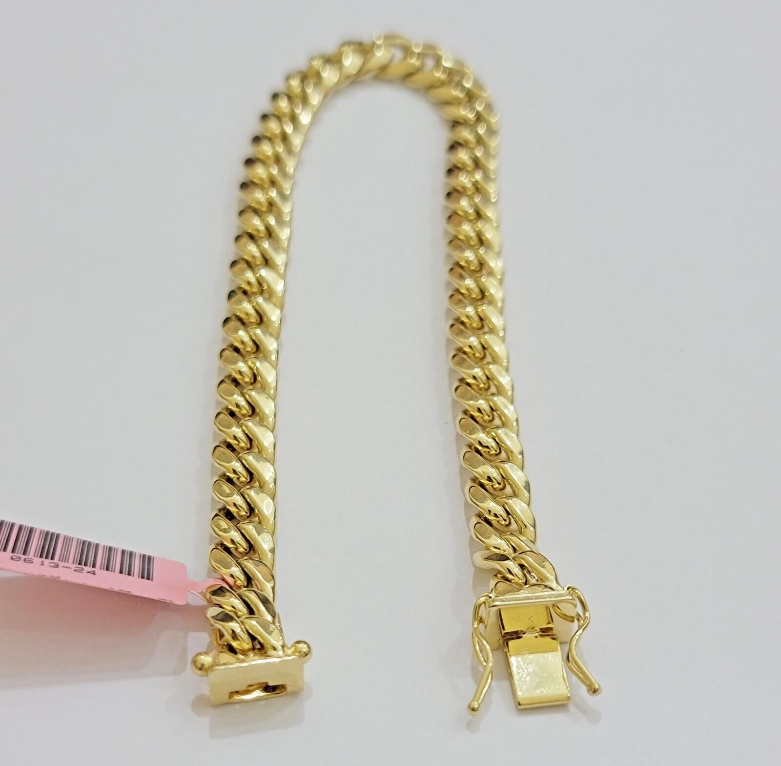 REAL 14k Yellow Gold Bracelet 9 Inch 7mm Miami Cuban Link With Box Lock 14KT - GoldenlinQ