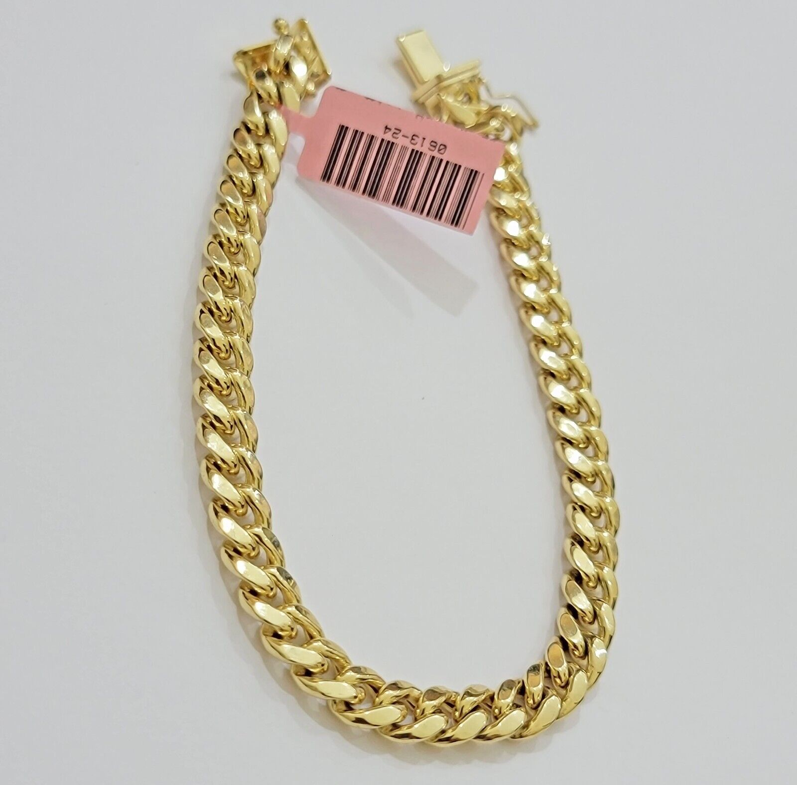 REAL 14k Yellow Gold Bracelet 9 Inch 7mm Miami Cuban Link With Box Lock 14KT - GoldenlinQ