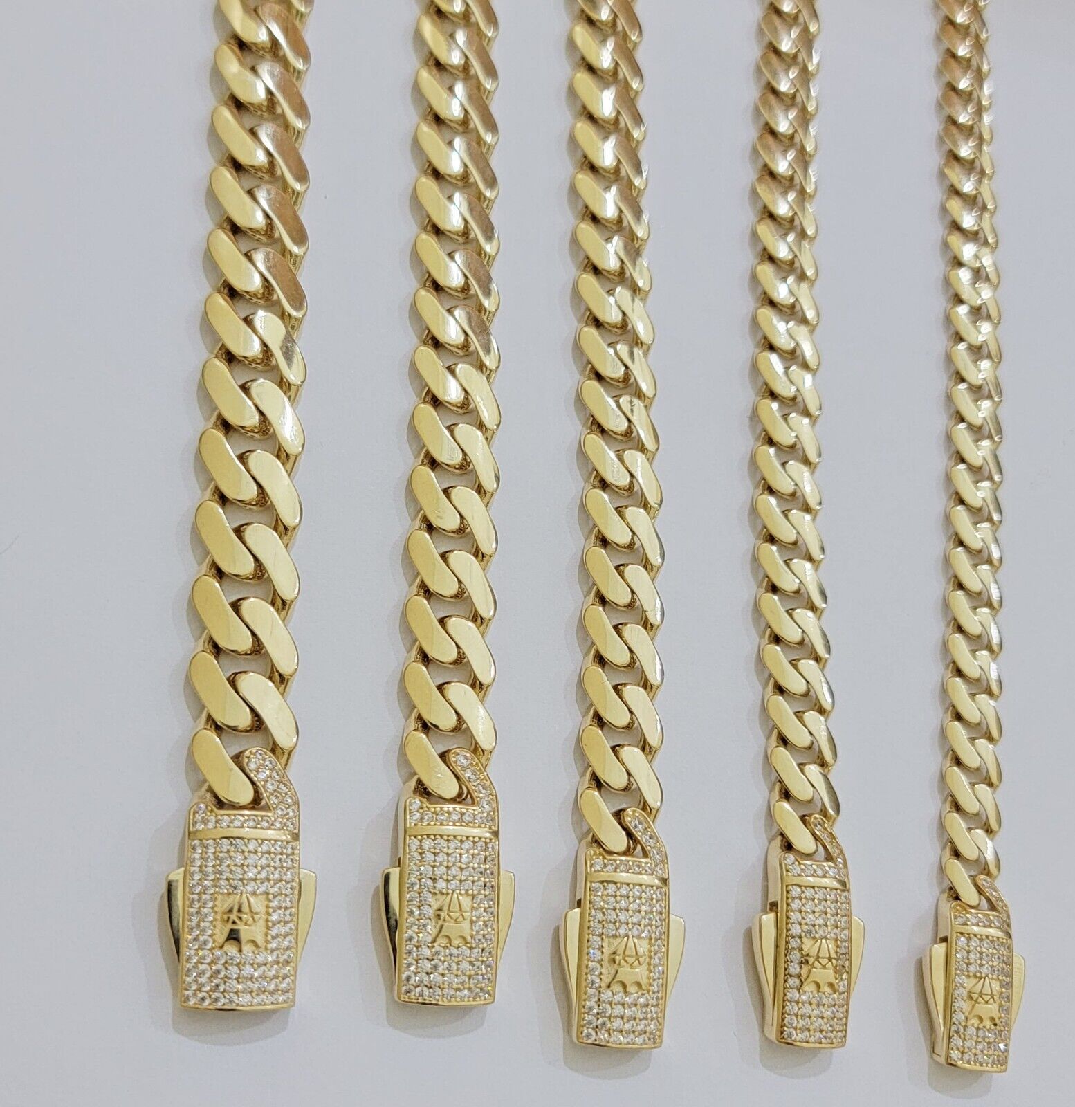 Real 14k Yellow Gold Bracelet Link Royal Monaco Cuban Link 7mm - 11mm 8 /8.5 Inch - GoldenlinQ