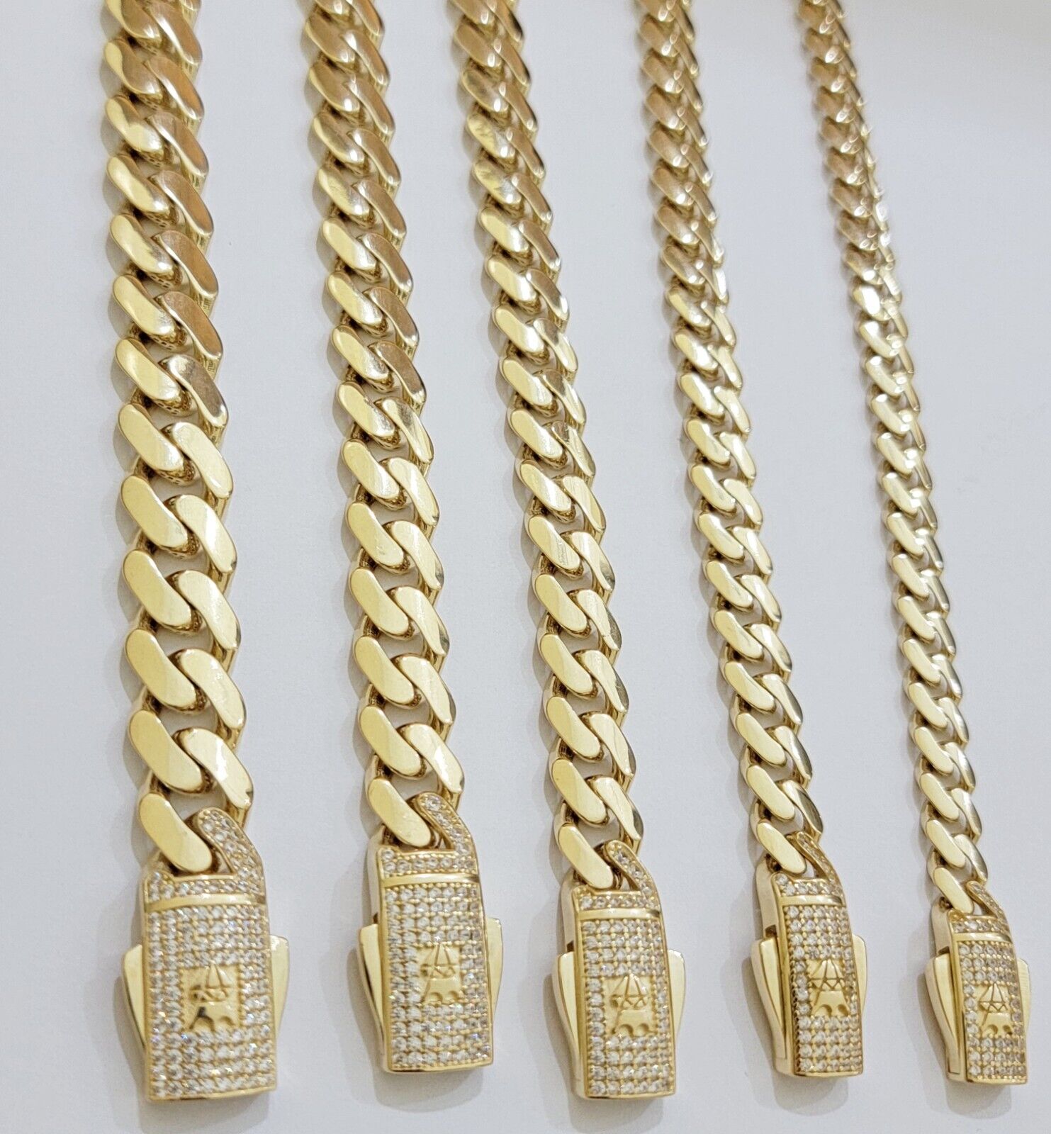 Real 14k Yellow Gold Bracelet Link Royal Monaco Cuban Link 7mm - 11mm 8 /8.5 Inch - GoldenlinQ